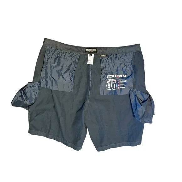 SCOTTeVEST TEC Shorts Men's  Tag 42 (Actual‎ 40) Blue Travel Utility 8 Pocket - Picture 6 of 9